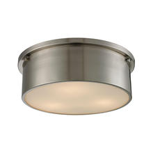  11821/3 - Simpson 3-Light Flush Mount in Brushed Nickel with Frosted White Diffuser