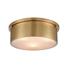  12121/3 - 3-Light Flush Mount in Satin Brass with Frosted Glass