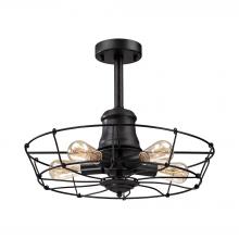  14259/5 - Glendora 5-Light Semi Flush in Wrought Iron Black