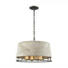  14319/4 - Brocca 4-Light Chandelier in Silverdust Iron with Concrete and Metal Shade