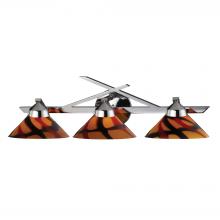  1472/3JAS - Refraction 3-Light Vanity Lamp in Polished Chrome with Jasper Glass