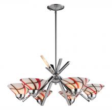  1475/6CRW - REFRACTION COLLECTION 6-LT CHANDELIER CRW GLASS