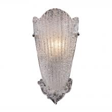  1510/1 - Providence 1-Light Sconce in Antique Silver Leaf with Textured Glass