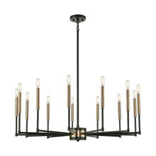  15279/13 - Livingston 13-Light chandelier in  Matte Black / Satin Brass