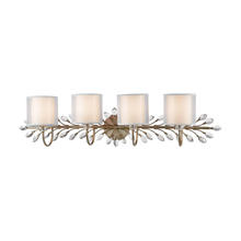  16279/4 - Asbury 4-Light Vanity Light in Aged Silver with White Fabric Shade Inside Silver Organza Shade