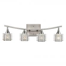  17132/4 - Matrix 4-Light Vanity Lamp in Satin Nickel with Clear Glass