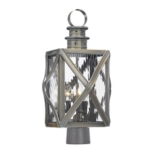  2143-WB - Artistic Lighting 3-Light Post Lantern in Olde Bay Finish with Clear Water Glass