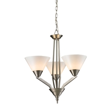  2453CH/20 - Thomas - Tribecca 3-Light Chandelier in Brushed Nickel with White Glass