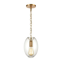  30050/1 - Ellipsa 1-Light Mini Pendant in Satin Brass with Clear Glass