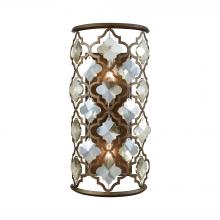  31091/2 - Armand 2-Light Sconce in Weathered Bronze with Champagne-plated Crystals