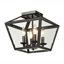  31506/4 - Alanna 4-Light Semi Flush in Oil Rubbed Bronze with Clear Glass Panels