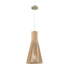  31644/1 - Pleasant Fields 1-Light Mini Pendant in Russet Beige with Natural Wicker Shade