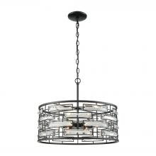  46194/6 - Lineo 6-Light Chandelier in Matte Black with Clear Crystal