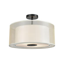  46267/2 - Ashland 2-Light Semi Flush in Matte Black with Webbed Organza and White Fabric Shade