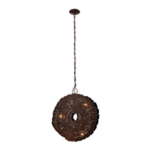  468-051 - Organic 3-Light Metal Etched Disk Chandelier