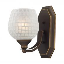  570-1B-WHT - Mix-N-Match Vanity 1-Light Wall Lamp in Aged Bronze with White Glass