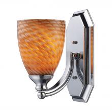  570-1C-C - Mix and Match Vanity 1-Light Wall Lamp in Chrome with Cocoa Glass