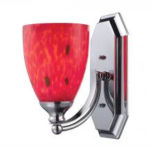  570-1C-FR - Mix and Match Vanity 1-Light Wall Lamp in Chrome with Fire Red Glass