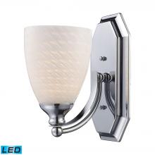  570-1C-WS-LED - Mix and Match Vanity 1-Light Wall Lamp in Chrome with White Swirl Glass - Includes LED Bulb