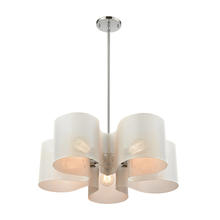  60154/5 - Santa Barbara 5-Light Chandelier in Polished Chrome with Matte White Perforated Metal