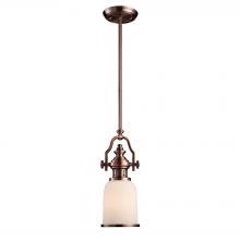  66142-1 - Chadwick 1-Light Mini Pendant in Antique Copper with White Glass