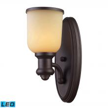 ELK Home Plus 66170-1-LED - Brooksdale 1-Light Wall Lamp in Oiled Bronze with Amber Glass - Includes LED Bulb
