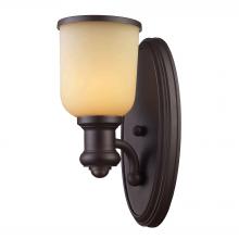  66170-1 - Brooksdale 1-Light Wall Lamp in Oiled Bronze with Amber Glass