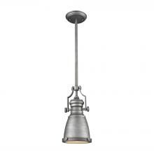  66589-1 - Chadwick 1-Light Mini Pendant in Weathered Zinc with Metal Shade