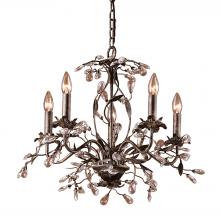  8053/5 - Circeo 5-Light Chandelier in Deep Rust with Crystal