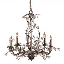  8054/5 - Circeo 5-Light Chandelier in Deep Rust with Crystal