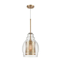  81424/1 - Herndon 1-Light Pendant in Antique Gold with Clear Glass and Antique Gold Perforated Metal Cylinder