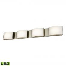  BVL914-10-16M - Pandora 4-Light Vanity Sconce in Satin Nickel with Opal Glass - Integrated LED