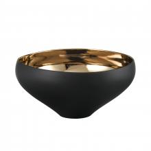  H0017-9754 - Greer Bowl - Tall Black and Gold Glazed (2 pack)