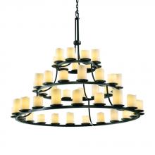  CNDL-8714-14-AMBR-DBRZ - Dakota 45-Light 3-Tier Ring Chandelier