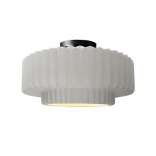  CER-6373-BIS-MBLK - Medium Tier Pleated Semi-Flush