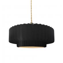  CER-6553-CBGD-BRSS-BEIG-TWST - Medium Tier Pleated 1-Light Pendant