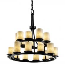 Justice Design Group CLD-8767-10-MBLK-LED21-14700 - Dakota 21-Light 2-Tier Ring LED Chandelier