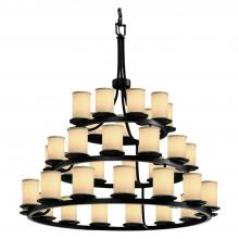  FAB-8712-10-CREM-MBLK-LED36-25200 - Dakota 36-Light 3-Tier Ring LED Chandelier