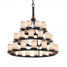  FAB-8712-10-WHTE-MBLK-LED36-25200 - Dakota 36-Light 3-Tier Ring LED Chandelier