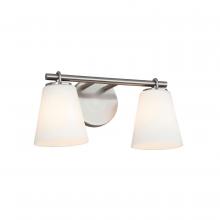  FSN-8032-OPAL-NCKL - Alpino 2-Light Bath Bar