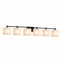 Justice Design Group FSN-8426-30-OPAL-MBLK - Tetra 6-Light Bath Bar