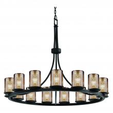 Justice Design Group FSN-8715-10-MROR-MBLK-LED15-10500 - Dakota 15-Light 1-Tier Ring LED Chandelier