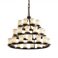 Justice Design Group GLA-8712-16-WHTW-DBRZ-LED36-25200 - Dakota 36-Light 3-Tier Ring LED Chandelier