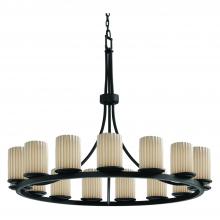 Justice Design Group POR-8715-10-PLET-MBLK-LED15-10500 - Dakota 15-Light 1-Tier Ring LED Chandelier