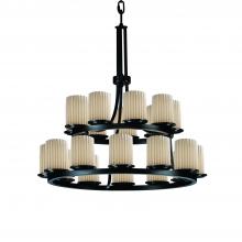  POR-8767-10-PLET-MBLK - Dakota 21-Light 2-Tier Ring Chandelier