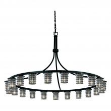  WGL-8736-10-GRCB-MBLK-LED21-14700 - Dakota Downlight 21-Light 1-Tier LED Chandelier