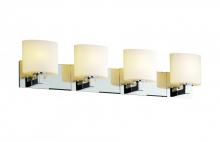  FSN-8924-20-OPAL-MBLK - Modular 4-Light Bath Bar