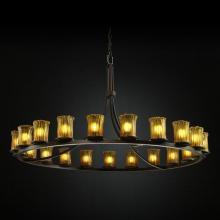 Justice Design Group GLA-8716-16-CLRT-DBRZ - Dakota 21-Light 1-Tier Ring Chandelier