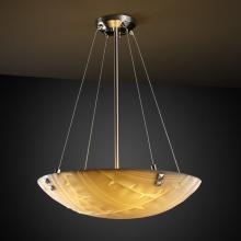 Justice Design Group PNA-9661-35-WAVE-NCKL-F5 - 18" Pendant Bowl w/ CONCENTRIC SQUARES FINIALS