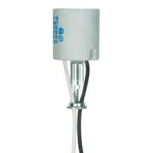  80/1224 - Keyless Porcelain Socket With Hickey; 18" AWM B/W 150C; 1/8 IPS 1-1/2" Hickey; Aluminum